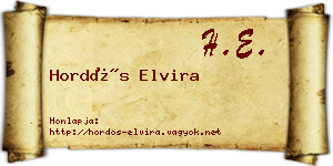 Hordós Elvira névjegykártya
